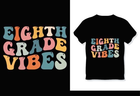 Eighth Grade Vibes Retro Groovy T-Shirt Graphics