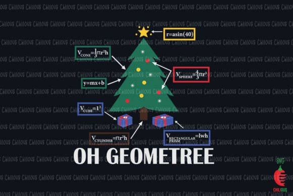 Funny Math Geometry Christmas Tree Graphics