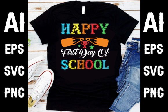 Happy First Day of School T-Shirt Design Graphics