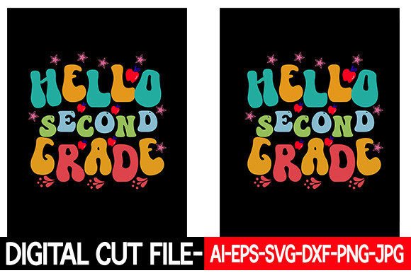 Hello Second Grade Retro Svg Design