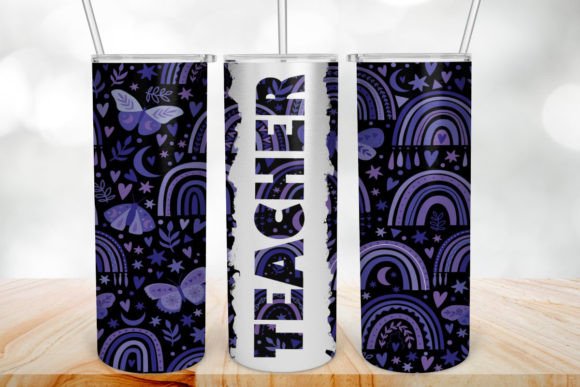 Purple BoHo Teacher 20 Oz Tumbler Wrap – Graphics and Crafts