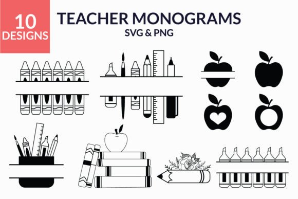 School Monogram Bundle for Crafts and Graphics