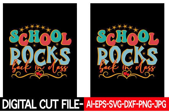 School Rocks Back in Class Retro Graphics